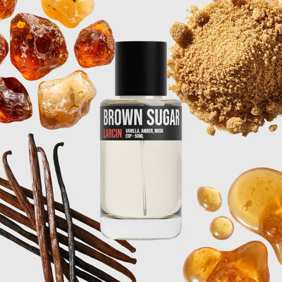 Brown Sugar scent notes — vanilla, brown sugar, amber, tonka, musk — Larcin