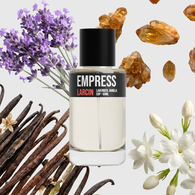 Empress scent notes — vanilla, lavender, soft woods — Larcin