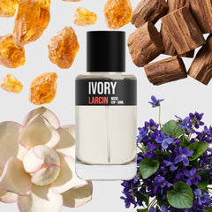 Ivory scent notes — ambrette, violet, magnolia, sandalwood, cedar, musk — Larcin