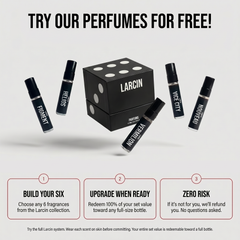 Try Larcin perfumes for free with the High Roller discovery set