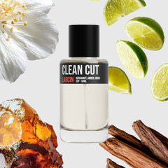 Clean Cut scent notes — bergamot, citrus, crisp woods, dry musk — Larcin