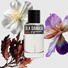 Silk Damask scent notes — pear, lily of the valley, iris, musk, ambrette — Larcin